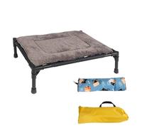 Cama de perros elevada: cuna de perro elevado plegable con patas sin deslizamiento | Cama de mascotas de enfriamiento transpirable para playa, campamento, patio trasero, viaje, ideal para perros grand