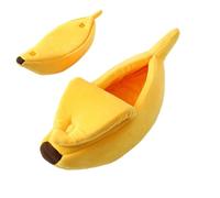 Cama de plátano de Gato, de de plátano cálido para el Invierno | de sueño Amarillo con de Descanso de su Mascota con nuetapa Medio Abierta para Conejos, Hurones, Chinchillas y hámsters