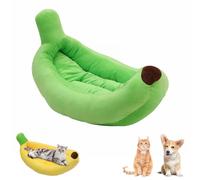Cama de plátano para mascotas para gatos y perros pequeños, cama calmante de donas de felpa, cama térmica transpirable para perros, cama acogedora con temática de frutas, regalo para amantes de las