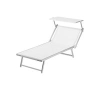 Cama de Playa Respaldo Reclinable Apilable Crema Outdoor Aluminio Ulisse Vip art. UV02 Personalizable
