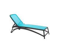 Cama de Playa Respaldo Reclinable Apilable Nardi Polipropileno Fibra vidrio Atlantico 40450.02.075 Celeste