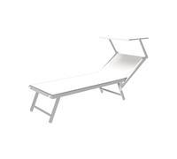 Cama de Playa Respaldo Reclinable Con Techo Crema Outdoor Aluminio Ulisse art. UL01 Personalizable