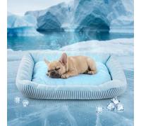 Cama de Refrigeración para Perros Grandes, Medianos y Pequeños, Alfombrilla de Refrigeración para Perros con Tela de Seda Helada Auto-refrigerante, Lavable, Cama de Verano para Mascotas para Interior