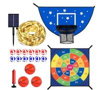Cama de salto - Tira luminosa de LED resistente al agua, neumáticos y dianas resistentes, accesorio de juego multifuncional | Equipo de entrenamiento al aire libre para el verano diversión en el