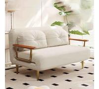 Cama de silla de sueño, cómodas sillas de durmiente convertibles con respaldo y almohada ajustable de 6 posiciones, acogedor sofá de silla pequeña para espacios pequeños, oficina beige-150cm LWX