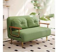 Cama de silla de sueño, cómodas sillas de durmiente convertibles con respaldo y almohada ajustable de 6 posiciones, acogedor sofá de silla pequeña para espacios pequeños, oficina verde-120cm LWX