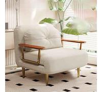 Cama de silla de sueño, cómodas sillas de durmiente convertibles con respaldo y almohada ajustable de 6 posiciones, acogedor sofá de silla pequeña para espacios pequeños, oficina beige-80cm LWX