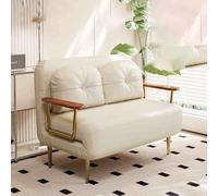 Cama de silla de sueño, cómodas sillas de durmiente convertibles con respaldo y almohada ajustable de 6 posiciones, acogedor sofá de silla pequeña para espacios pequeños, oficina blanca-100cm LWX