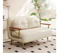 Cama de silla de sueño, cómodas sillas de durmiente convertibles con respaldo y almohada ajustable de 6 posiciones, acogedor sofá de silla pequeña para espacios pequeños, oficina blanca-120cm LWX