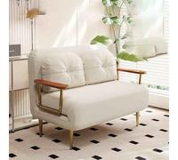 Cama de silla de sueño, cómodas sillas de durmiente convertibles con respaldo y almohada ajustable de 6 posiciones, acogedor sofá de silla pequeña para espacios pequeños, oficina beige-100cm LWX