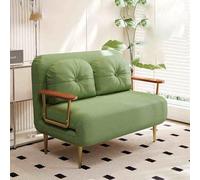 Cama de silla para dormir, cómodas sillas de durmiente convertibles con respaldo y almohada ajustable de 6 posiciones, acogedor sofá de silla pequeña para espacios pequeños, oficina verde-100cm LWX