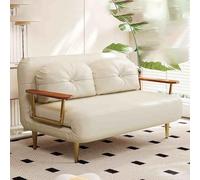 Cama de silla para dormir, cómodas sillas de durmiente convertibles con respaldo y almohada ajustable de 6 posiciones, acogedor sofá de silla pequeña para espacios pequeños, oficina blanca-150cm LWX