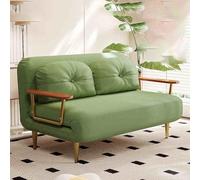 Cama de silla para dormir, cómodas sillas de durmiente convertibles con respaldo y almohada ajustable de 6 posiciones, acogedor sofá de silla pequeña para espacios pequeños, oficina verde-150cm LWX