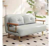 Cama de silla para dormir, cómodas sillas de durmiente convertibles con respaldo y almohada ajustable de 6 posiciones, acogedor sofá de silla pequeña para espacios pequeños, oficina gris claro-150cm