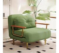 Cama de silla para dormir, cómodas sillas de durmiente convertibles con respaldo y almohada ajustable de 6 posiciones, acogedor sofá de silla pequeña para espacios pequeños, oficina verde-80 cm LWX