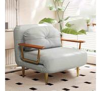 Cama de silla para dormir, cómodas sillas de durmiente convertibles con respaldo y almohada ajustable de 6 posiciones, acogedor sofá de silla pequeña para espacios pequeños, oficina gris claro-80 cm