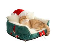 Cama de sofá de gato - Santa Hat Christmas Recliner | Pet Furniture For Kittens Cats Puppies | Interior Home Bedroom Living Room Apartment | Holiday Porch Patio Balcony Night Sleep Rest