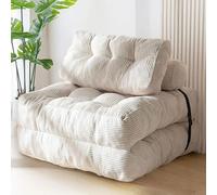 Cama de sofá Plegable, Silla Durmiente Convertible con colchón Plegable de Almohada con Soporte Trasero, Cama de sofá de futón con reposabrazos extraíbles, sofá Deshuesado White with armrests