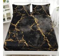 Cama de Soltero Juego de Sábana Ajustable 135x190 cm Abstracto Textura de MáRmol Juego de Ropa de Cama Bolsillo Profundo 30 cm, Lujoso Sábana Ajustable para Adultos Y Niños