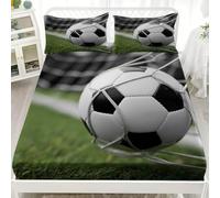 Cama de Soltero Juego de Sábana Ajustable 90x190 cm Deportes Tabla de PorteríAs de FúTbol Sábana Ajustable para Adultos Y Niños Alta DefinicióN Juego de Ropa de Cama Bolsillo Profundo 30 cm