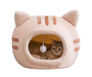 Cama de tienda para perros | Preciosa cama para mascotas con parte inferior antideslizante y resistente al agua, lavable a máquina | Casa de mascotas calmante súper cómoda para mini gato de tamaño med