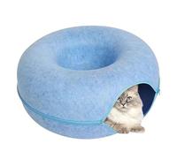 Cama de túnel de dona para gatos, cama redonda de fieltro transpirable para gatos, cueva de gato, túnel lavable, cuevas de juguete, dona para gatos y gatitos