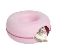 Cama de túnel en forma de donut para gatos, cama de túnel para gatos de interior, cama de cueva para gatos, transpirable y resistente a los arañazos, cama redonda de fieltro para gatos - Túnel para