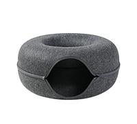 Cama de túnel gruesa 2 en 1 para conejos, gatitos que juegan escondiéndose, juguete de fieltro suave desmontable, cama interior