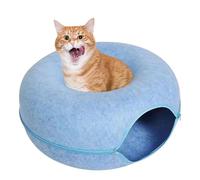 Cama de túnel para gatos con rosquilla, cama de túnel para gatos para interior, para redonda de fieltro transpirable y resistente a los arañazos, acogedoras cuevas para con cremallera, tu