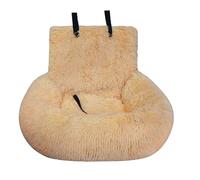 Cama de viaje para perro para asiento trasero, asiento de coche para perro de algodón, asiento elevador suave y extraíble para cama de coche de felpa lavable para, elevador de duelo