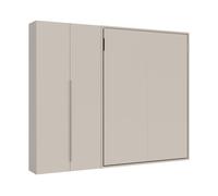 Cama doble abatible francesa de 140 cm Versia con armario de 2 puertas a la izquierda Argilla