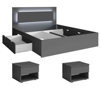 Cama Doble Fino Estructura de Cama Con Nachtkonsolen Color Y Modelo Elegible