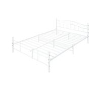 Cama doble florenz con cabecero y somier metal 140x200 - blanco [en.casa]