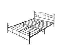 Cama doble florenz con cabecero y somier metal 140x200 - negro [en.casa]