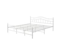 Cama doble florenz con cabecero y somier metal 180x200 - blanco [en.casa]