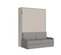 Cama doble francesa abatible de 140 cm con sofá vertical Versia y sofá Argilla