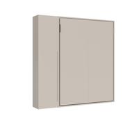 Cama doble francesa plegable de 140 cm con armario de 1 puerta a la izquierda, Versia