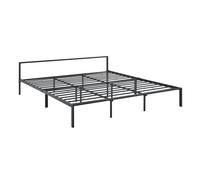 Cama doble imatra de metal con somier - minimalista - 180 x 200 cm - negro mate [en.casa]