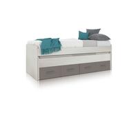 Cama doble juvenil axim blanco alpes - basalto 198 x 69 x 96 cm