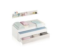 Cama doble juvenil con estante nuit blanco artik (blanco mate) - blanco velho 199 x 65 x 96 cm