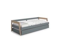Cama doble juvenil misty haze verde salvia - oak soft 210,5 x 59,5 x 96,5 cm