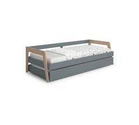 Cama doble juvenil misty haze verde salvia - oak soft 210,5 x 59,5 x 96,5 cm