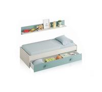 Cama doble juvenil snuba blanco alpes - verde acqua 201 x 43 x 98 cm