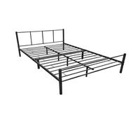 [en.casa] Cama Laos Estructura Metálica 160 x 200cm Cama Matrimonio con Somier para Dormitorio Habitación de Invitados máx 300 kg Acero 209,5 x 161,5 x 81,5cm - Negro Mate