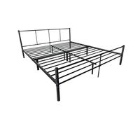 [en.casa] Cama Laos Estructura Metálica 180 x 200cm Cama Matrimonio con Somier para Dormitorio Habitación de Invitados máx 300 kg Acero 208 x 186 x 81,5 cm - Negro Mate