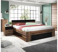 Cama Doble Matrimonial 180x200cm Incl. 2 Mesitas Monasterio Roble Negro