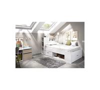 Kauf-Unique Cama compacta Lanka 90x190 con cajones Blanco 96x99x218 cm