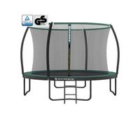 Cama Elástica de 366 cm con Estructura de Acero Negro y Verde Oscuro