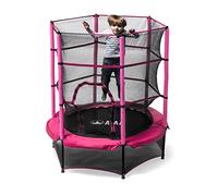 Cama elástica Infantil ATAA 140 - Rosa- Trampolín para niños y niñas con Red de Seguridad Ideal para Interior y Exterior