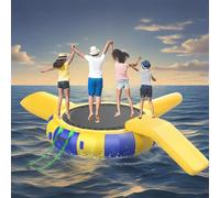 Cama elástica inflable con tobogán y plataforma de buceo, divertido accesorio de parque acuático para lagos y piscinas, incluye escalera para un fácil acceso, perfecto para niños y entretenimiento